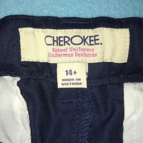 CHEROKEE school uniform shorts navy blue adjustable waistband NEW size 14+ - Picture 3 of 8